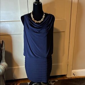 Xscape Navy Evening Gown